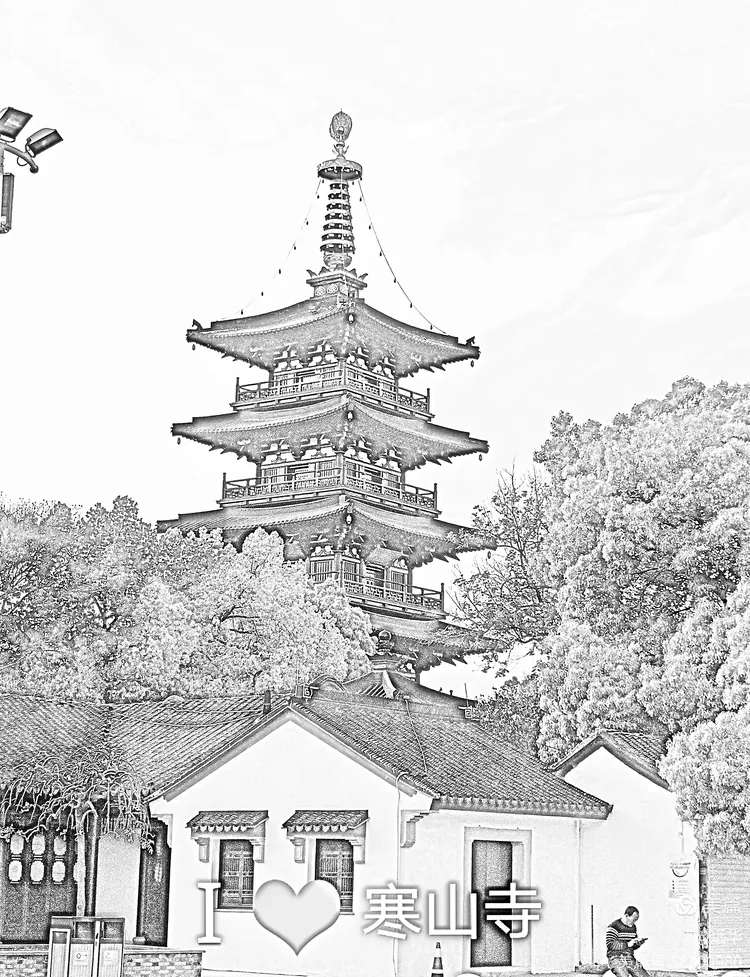枫桥城楼寒山寺街道枫桥河道河道枫桥街坊街坊枫桥河道古建筑重现街坊